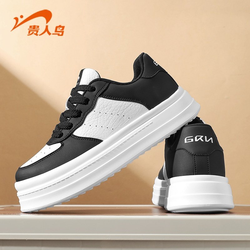 贵人鸟男鞋运动鞋冬季2026新款厚底增高休闲鞋革面透气低帮板鞋男,淘宝优惠券,粉丝福利购,淘宝优惠卷