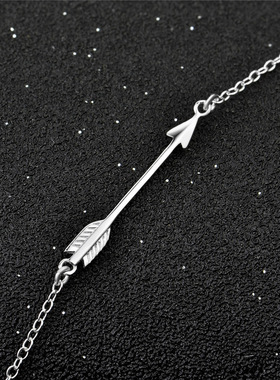 纯银一箭穿心箭头锁骨情侣项链