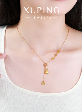 旭平【葫芦】国风金色福字葫芦项链小众轻奢流苏锁骨链送女友