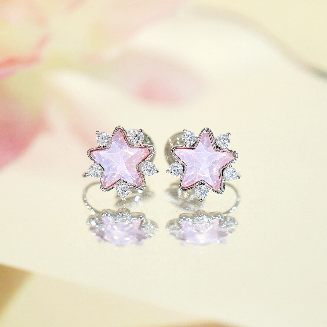 旭平摩卡星星蚊香盘耳夹个性简约小众设计时尚潮流甜美小清新耳饰