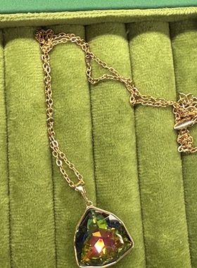 旭平几何盾牌仿水晶时尚合金项链