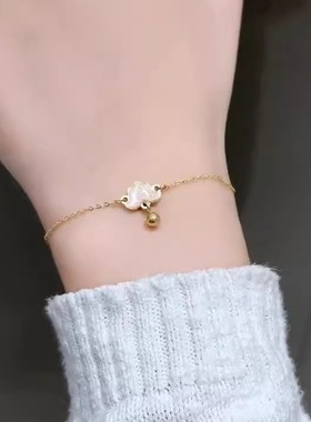 旭平珐琅彩莲花手链女新中式国风气质复古小众设计高级感手饰