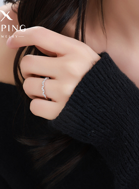 旭平韩版简约水滴椭圆戒指