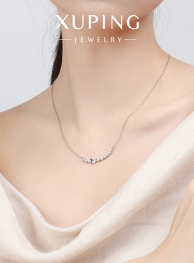 旭平法式仿珍珠小蝴蝶项链女时尚轻奢气质甜美ins风微笑链锁骨链