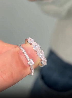 米果马眼水滴形戒指高级感精致时尚轻奢极简风气质易搭叠戴指环女