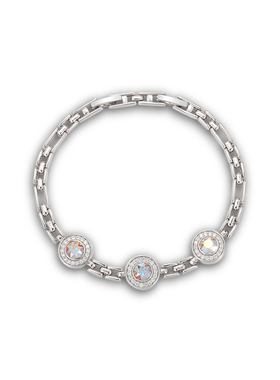 旭平仿水晶系列圆形拼接链条手链女时尚轻奢小众设计高级感手饰