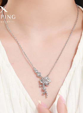 旭平合金镀金女繁花项链