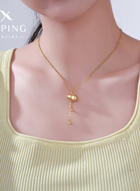 旭平仿黄金色葫芦项链时尚轻奢新中式气质经典国潮国风复古锁骨链