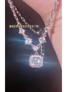 旭平气质易搭时尚方块冰糖锁骨链好搭ins清冷风淡系项链