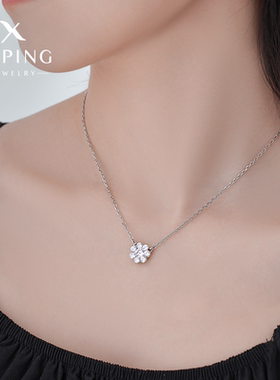旭平合金镀金女花朵项链