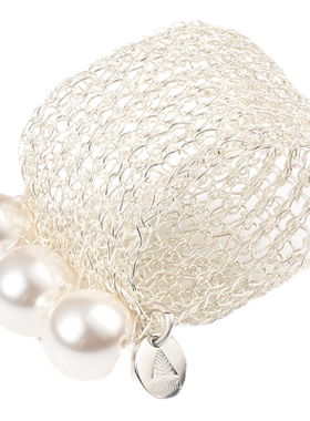 介质&戒指系列-中号三颗珍珠网面戒指