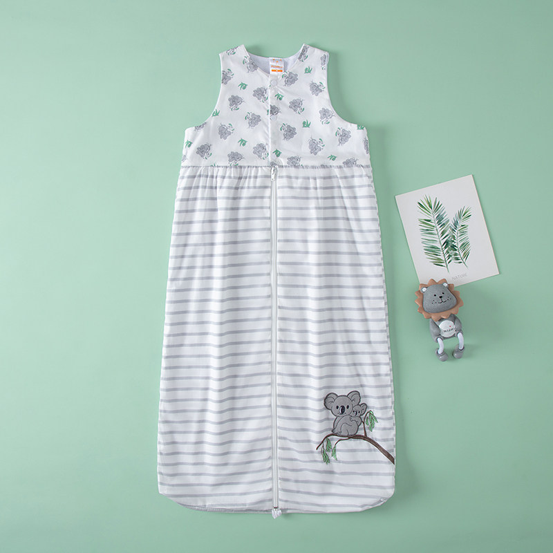 儿童夏季双层棉无袖防踢睡袋