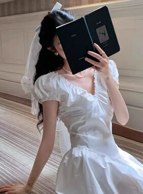领证求婚超仙森系蝴蝶结双层头纱