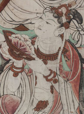工笔画白描底稿榆林二十五窟局部板绘高清线稿初学者临摹创作参考