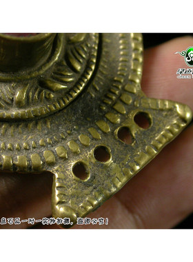 lssp/绿色石品mz292 不还价 藏式风格老托甲 老天铜挂件