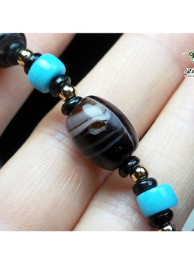 lssp/绿色石品wp558 不还价 清代仿缠丝状合模雪巴老琉璃珠手链