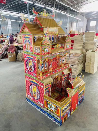 96 type 1.95m bamboo frame one-piece spiritual house bamboo frame spiritual house dark house paper living paper folding paper villa funeral burning paper