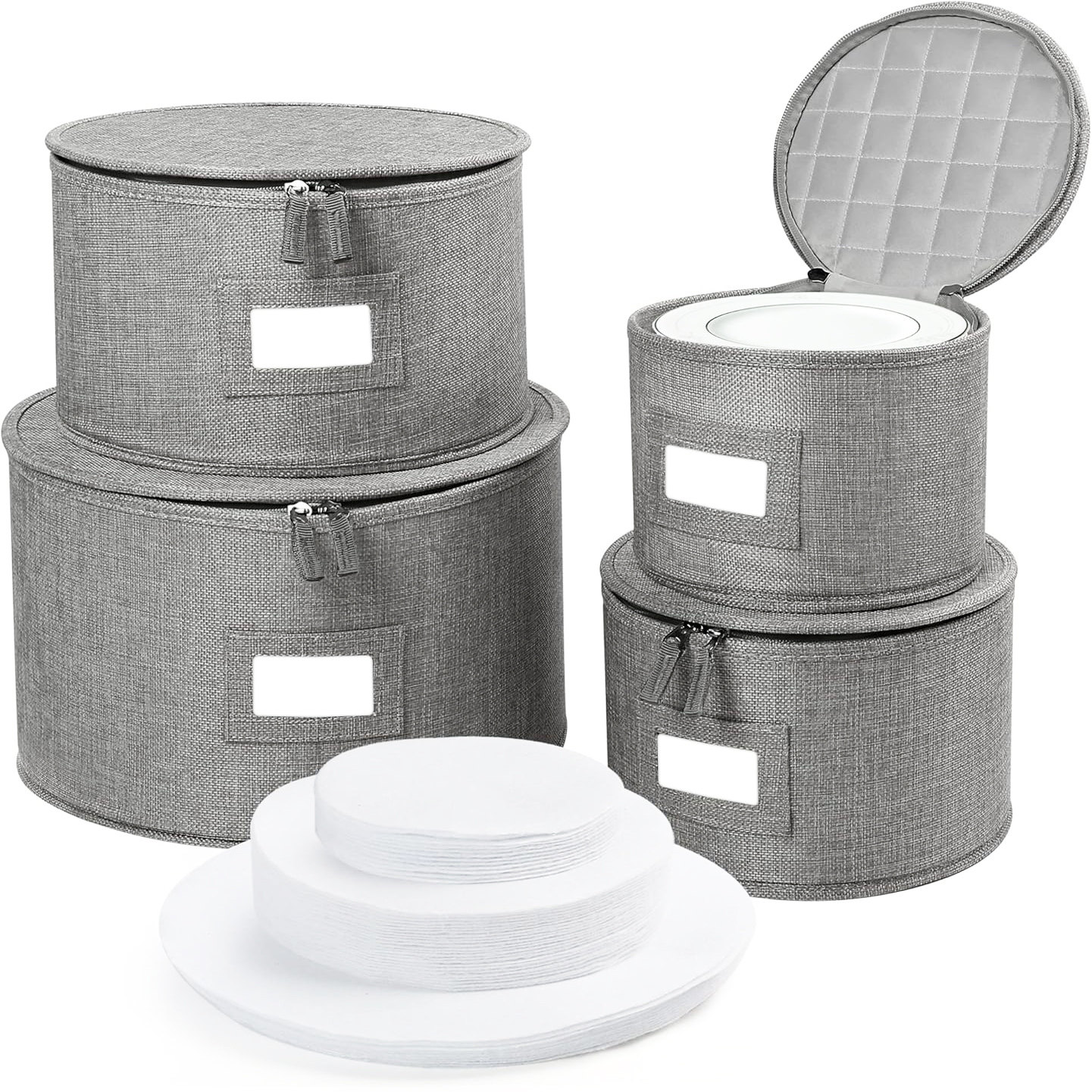 户外露营带盖碗碟盘收纳盒4件套防尘圆形收纳箱,淘宝优惠券,粉丝福利购,淘宝优惠卷