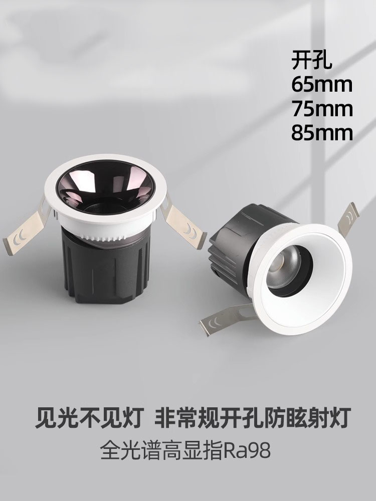 防眩窄边射灯开孔65mm75mm85mm全光谱cob筒灯嵌入式小山丘双头灯 - 图2