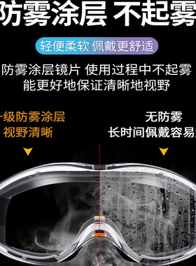 德国护目镜防灰尘不起雾劳保防飞溅防风防尘工业切割打磨木工角磨
