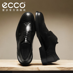 ECCO爱步皮鞋男 布洛克真皮正装鞋德比鞋 里斯622104 622164