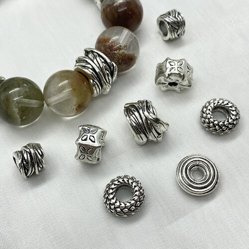 水晶diy配饰高保色合金电镀复古风绕线隔珠手串隔片轴承跑环配件 - 图0