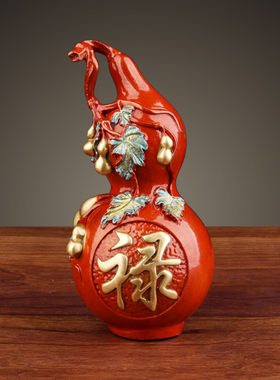 铜葫芦摆件全铜福禄葫芦彩铜