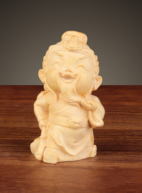 三国人物摆件黄杨木刘备关羽张飞