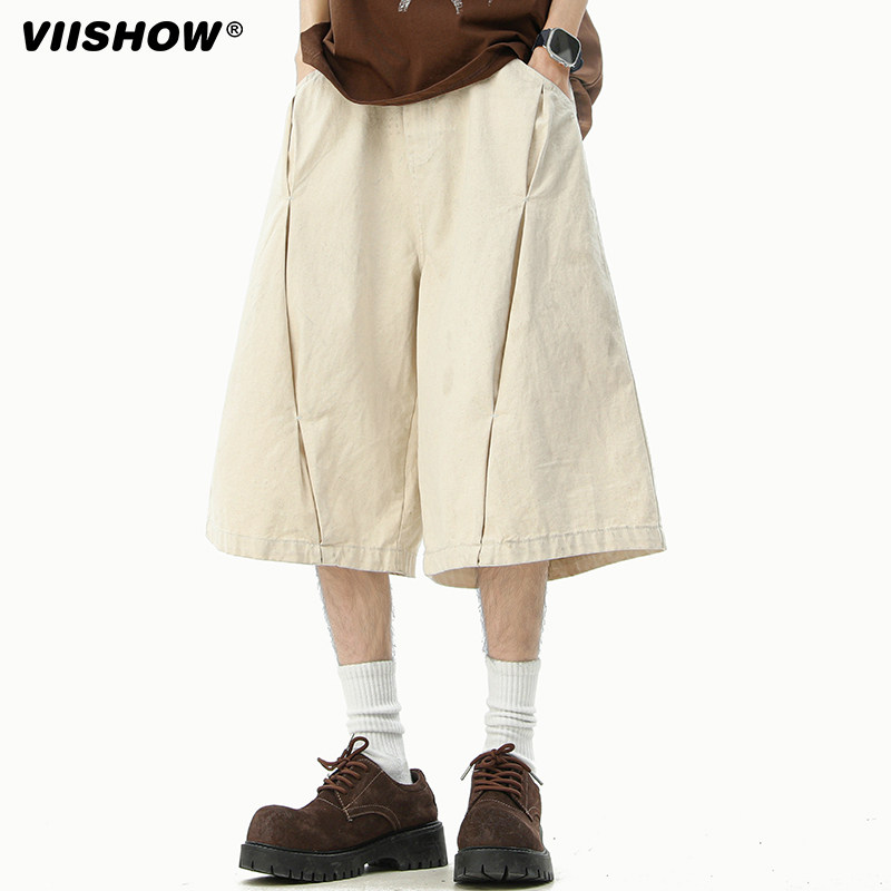 VIISHOW潮牌简约纯色冰感防晒短裤男夏季轻薄户外宽松运动五分裤,淘宝优惠券,粉丝福利购,淘宝优惠卷