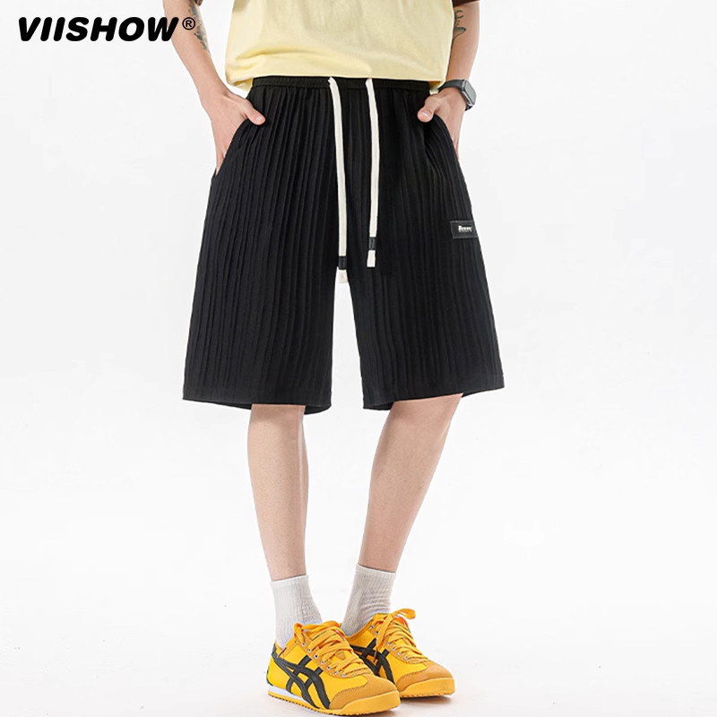 VIISHOW冰丝短裤男外穿休闲宽松潮流夏季2025薄款轻薄速干五分裤,淘宝优惠券,粉丝福利购,淘宝优惠卷