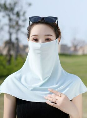 防晒面罩女夏季薄款骑行开车遮脸