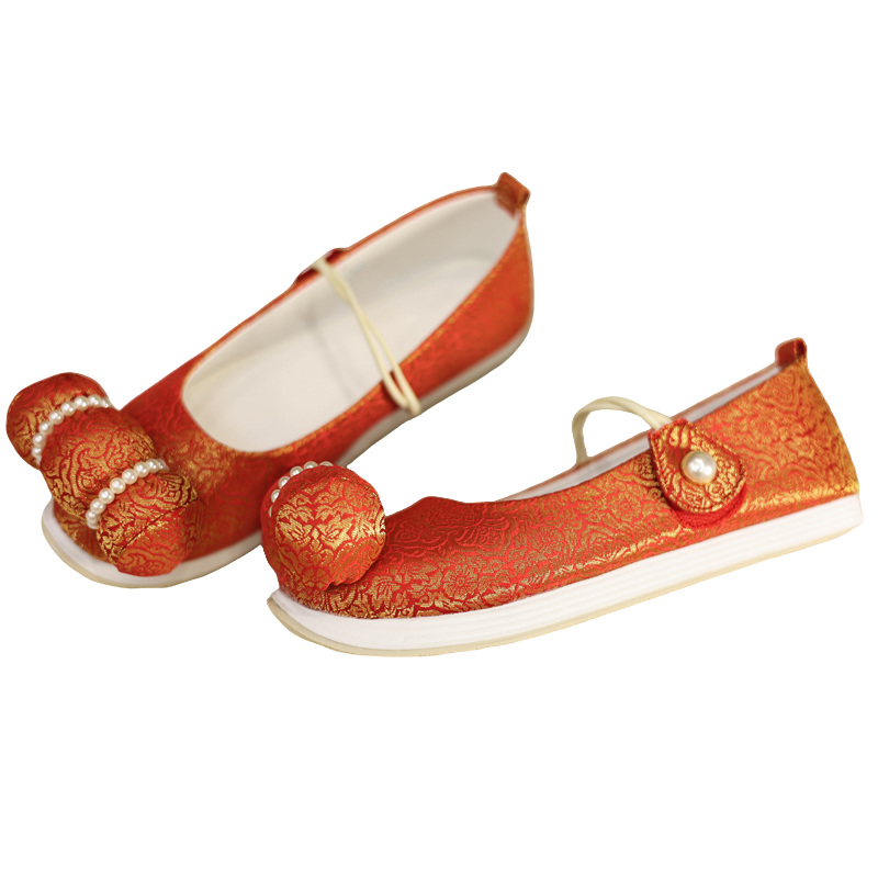 江南朱记汉服鞋【锦年】小枕头橡胶底汉服鞋子内增高古风布鞋平跟,淘宝优惠券,粉丝福利购,淘宝优惠卷