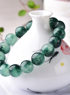 天然冰种水草玉石手链玛瑙玉髓手串男女款情侣学生闺蜜饰品情人节