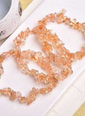 天然黄水晶手链女双子座手链原矿水晶手串男原石水晶新年礼物百