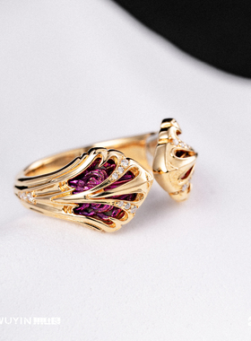 无垠混沌巨蛇鳞戒指925银18K金