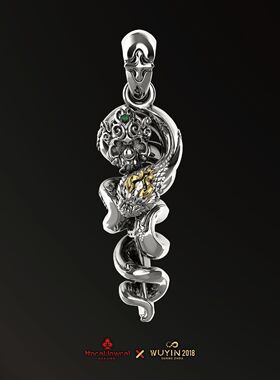 无垠&Nocal联名骷髅巨蛇钉吊坠