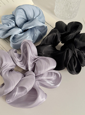 6pcs/lot Fashion Women Girls Silky Satin Hair Scrunchies Sol