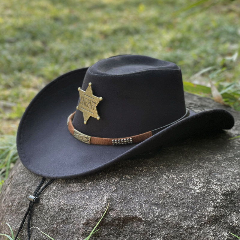 纯色西部牛仔帽子男女户外旅游防晒遮阳登山帽藏族毛呢帽休闲百搭,淘宝优惠券,粉丝福利购,淘宝优惠卷