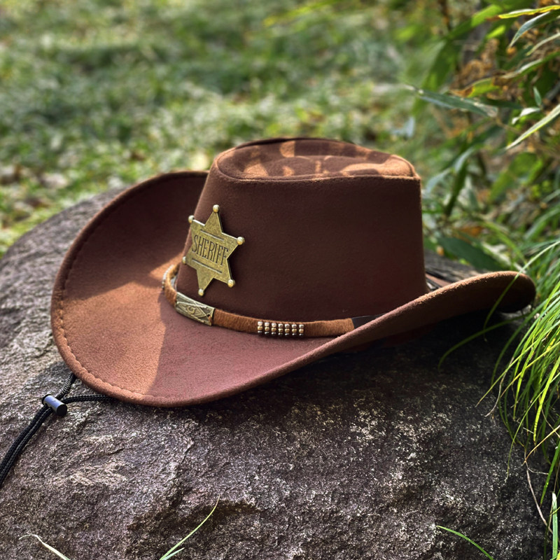 纯色西部牛仔帽子男女户外旅游防晒遮阳登山帽藏族毛呢帽休闲百搭,淘宝优惠券,粉丝福利购,淘宝优惠卷