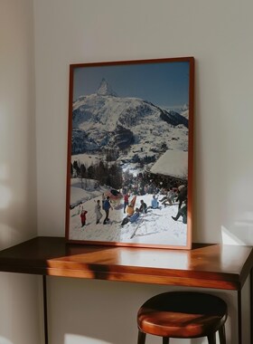 装饰画挂画墙壁体育运动健身滑雪摄影滑雪场冬季艺术摄影