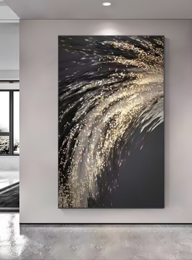 现代简约抽象风装饰画轻奢金箔鎏金玄关走廊过道客厅背景墙挂画