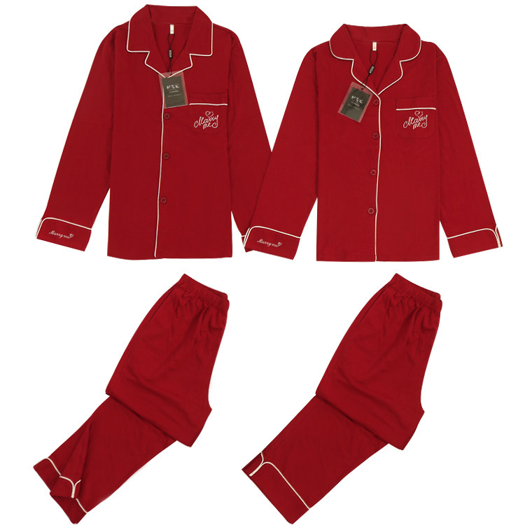 时光记情侣睡衣春夏长短袖两件套装结婚红色新婚纯新疆棉正品礼盒,淘宝优惠券,粉丝福利购,淘宝优惠卷