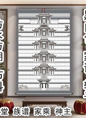 布料家谱族谱家堂轴子祖影家乘