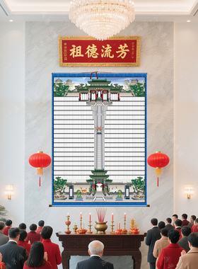 老祖宗家谱族谱挂画神主宗谱家堂