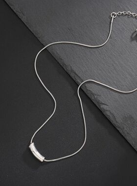 蛇骨链男百搭高级感禁欲男士项链轻奢小众设计简约潮男生钛钢吊坠