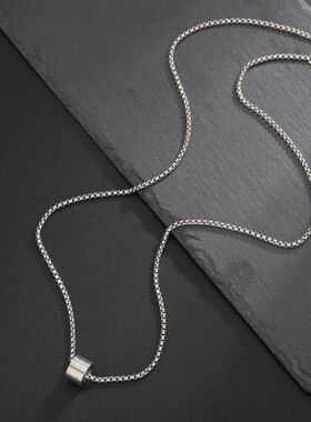 钛钢嘻哈欧美项链男潮牌百搭简约卫衣链子毛衣链小众时尚配饰潮流