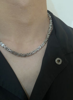 欧美钛钢简约锁骨链男士项链街头ins嘻哈百搭个性颈链潮流配饰