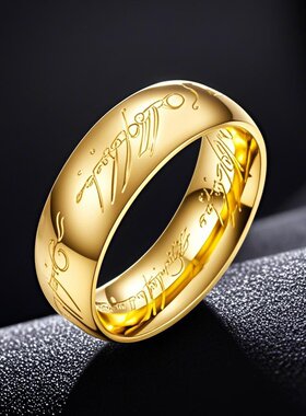 不锈钢戒指不掉色小众ins风百搭指环王魔戒男士钛钢饰品手饰