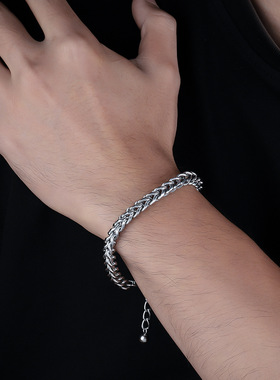 凯撒手链男钛钢不掉色欧美嘻哈轻奢小众霸气手环女时尚设计饰品潮