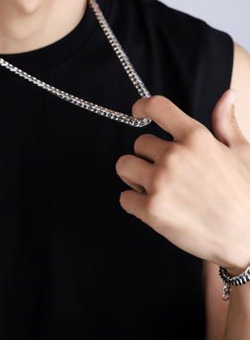 欧美加密钛钢项链钛钢手链男不掉色霸气时尚个性嘻哈饰品
